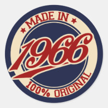 Fait en 1966 autocollants