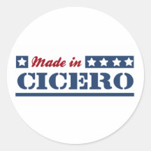 Fait en Cicero Autocollant Rond