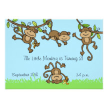 Fait sur commande monkey autour l'invitation de l'