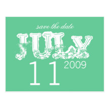 Faites gagner la date - juillet - customisée cartes postales