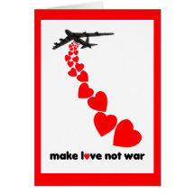 Faites la guerre d'amour pas carte de vœux
