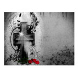 Faith and Roses Gothic Wedding Announcement Postcards