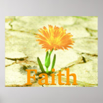 Faith Blooming Golden Earth Poster-Customize