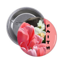 FAITH buttons Pink Tulip Flowers Spring custom