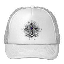 Faith Family Prayer Cross - Male Breast Cancer Trucker Hats
