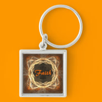 Faith Fractal Art Key Chain keychains