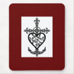 Faith Hope and Charity Filigree Emblem Mousepad
