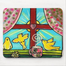 Faith, Hope, Love and Camomile Mouse Pads