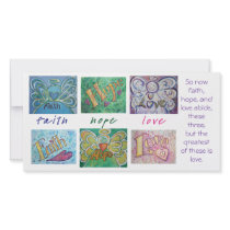 Faith Hope Love Angel Word Art Collage Photo Card