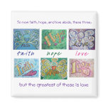 Faith Hope Love Angel Word Collage Magnet