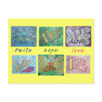 Faith Hope Love Angel Word Collage Postcard
