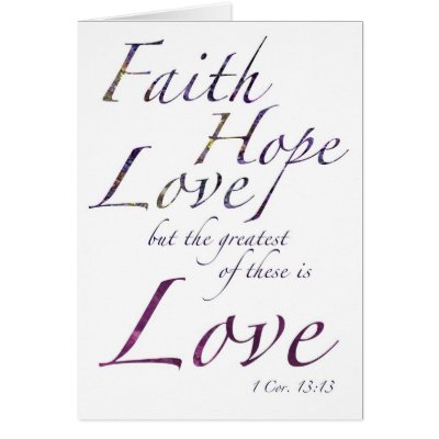 Faith Hope Love blank card by elizdesigns