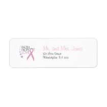Faith, Hope, Love - Breast Cancer Support Return Address Labels