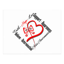 Faith Hope Love Butterfly - AIDS Awareness Postcards