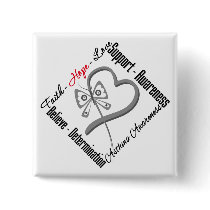 Faith Hope Love Butterfly - Asthma Awareness Pinback Buttons