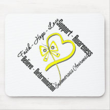 Faith Hope Love Butterfly Endometriosis Awareness Mousepads