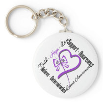 Faith Hope Love Butterfly - Lupus Awareness Keychains