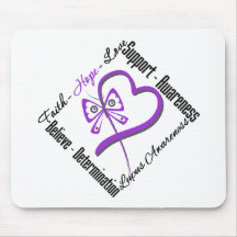 Faith Hope Love Butterfly - Lupus Awareness Mouse Pad