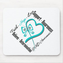Faith Hope Love Butterfly - PKD Awareness Mousepad