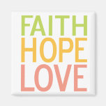 Faith Hope Love Christian Square Magnet Gift Cheap
