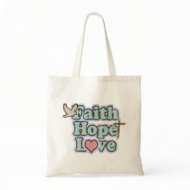 Faith Hope Love Christian Tote Bag