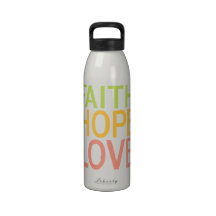 Faith Hope Love Inspirational Custom Water Bottle