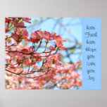Faith Hope Love Joy art prints Pink Dogwood Flower