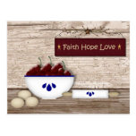 Faith Hope Love Recipe Card Postcard
