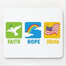 Faith Hope Obama T Shirts Mouse Pad