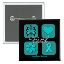 Faith Inspirations Ovarian Cancer Pinback Buttons