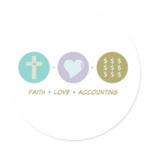 Faith Love Accounting Round Stickers