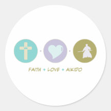 Faith Love Aikido Round Stickers