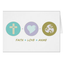 Faith Love Anime Greeting Cards