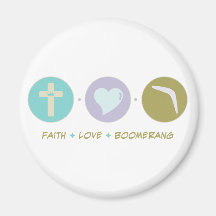 Faith Love Boomerang Refrigerator Magnets