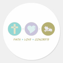 Faith Love Concrete Round Stickers