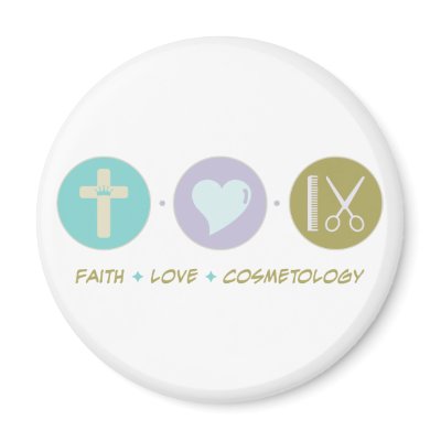 Faith Love Cosmetology Fridge Magnet by sciencewillprevail