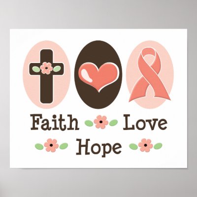 Faith Love Hope Breast Cancer Pink Ribbon Poster by PinkRibbonTeesGifts