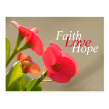 Faith Love Hope/Floral Postcard