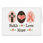 Faith Love Hope Pink Ribbon Blank Card