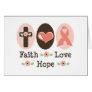 Faith Love Hope Pink Ribbon Blank Card
