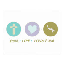 Faith Love Scuba Diving Post Cards