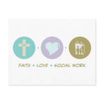 Faith Love Social Work Postcard