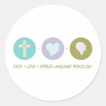 Faith Love Speech Language Pathology Round Sticker