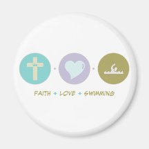 Faith Love Swimming Magnets