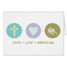 Faith Love Wrestling Greeting Cards