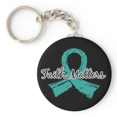 Faith Matters 5 Ovarian Cancer Key Chain by awarenessgifts