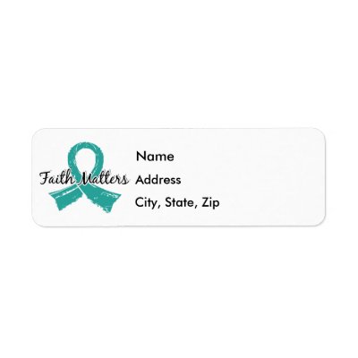 Faith Matters 5 Ovarian Cancer Return Address Labels by awarenessgifts