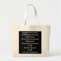 Faith will not Disappoint Jumbo Tote Bag