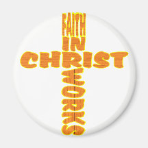 Faith Works Cross Refrigerator Magnet