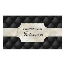 Fake Black And White Tufted Leather Business Card Template